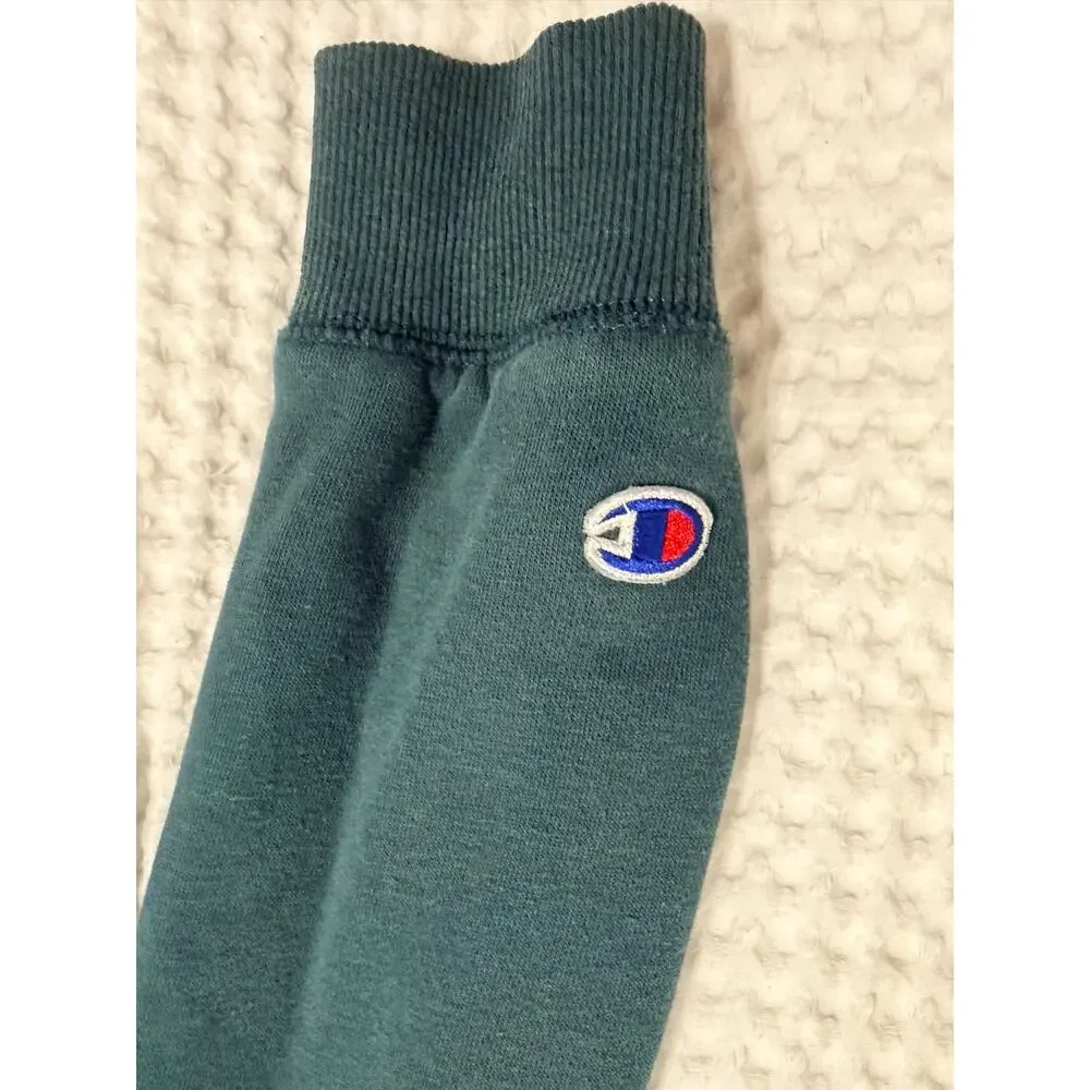 Champion Youth Large Script Logo Pullover Hoodie Sweatshirt Green